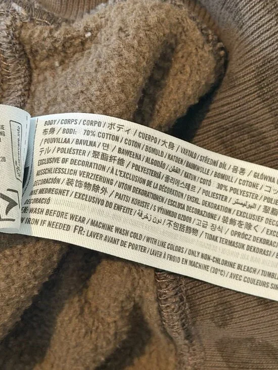 Abercrombie & Fitch Leopard Print Hoodie XS Oversized Popover Brown EUC - Picture 8 of 11